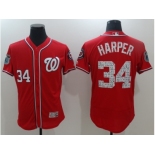 Washington Nationals #34 Bryce Harper Red 2017 Spring Training Flexbase Authentic Collection Stitched Baseball Jersey