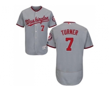 Washington Nationals #7 Trea Turner Grey Flexbase Authentic Collection Stitched MLB Jersey