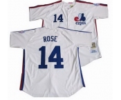 mlb Montreal Expos #14 Rose Throwback White