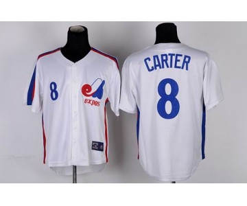 mlb jerseys montreal expos #8 carter throwback white
