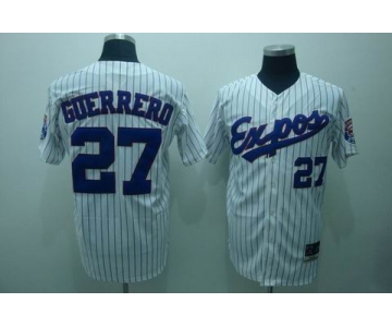 mlb montreal expos #27 guerrero m&n white(blue strip)