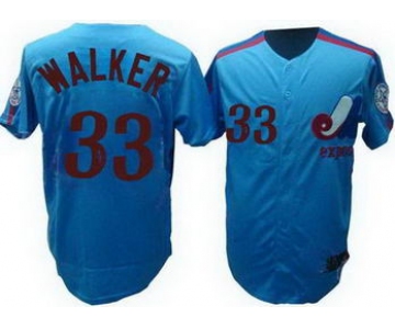 mlb montreal expos #33 walker m&n blue