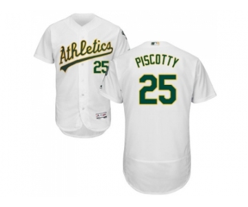 Men Oakland Athletics #25 Stephen Piscotty White Flexbase Authentic Collection Stitched MLB Jersey