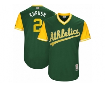 Men's 2017 Little League World Series Athletics #2 Khris Davis Khrush Green Jersey