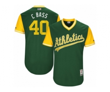 Men's 2017 Little League World Series Athletics #40 Chris Bassitt C Bass Green Jersey