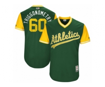 Men's 2017 Little League World Series Athletics #60 Andrew Triggs Triggonometry Green Jersey
