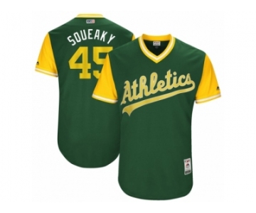 Men's 2017 Little League World Series Athletics Jharel Cotton #45 Squeaky Green Jersey