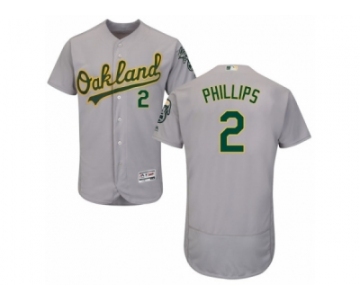 Men's Majestic Oakland Athletics #2 Tony Phillips Grey Flexbase Authentic Collection MLB Jersey