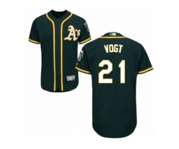Men's Majestic Oakland Athletics #21 Stephen Vogt Green Flexbase Authentic Collection MLB Jersey
