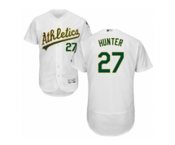 Men's Majestic Oakland Athletics #27 Catfish Hunter White Flexbase Authentic Collection MLB Jersey
