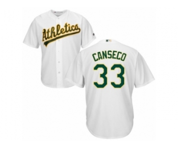 Men's Majestic Oakland Athletics #33 Jose Canseco Replica White Home Cool Base MLB Jersey