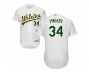 Men's Majestic Oakland Athletics #34 Rollie Fingers White Flexbase Authentic Collection MLB Jersey
