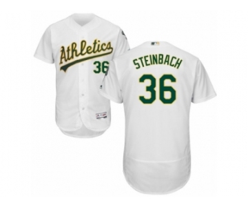 Men's Majestic Oakland Athletics #36 Terry Steinbach White Flexbase Authentic Collection MLB Jersey