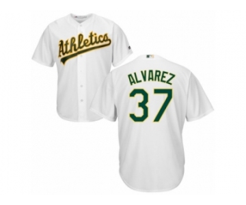 Men's Majestic Oakland Athletics #37 Henderson Alvarez Authentic White Home Cool Base MLB Jersey