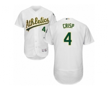 Men's Majestic Oakland Athletics #4 Coco Crisp White Flexbase Authentic Collection MLB Jersey