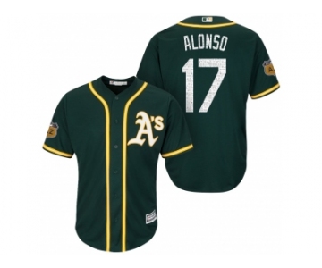 Men's Oakland Athletics #17 Yonder Alonso 2017 Spring Training Cool Base Stitched MLB Jersey