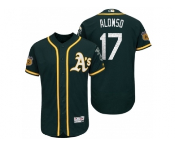 Men's Oakland Athletics #17 Yonder Alonso 2017 Spring Training Flex Base Authentic Collection Stitched Baseball Jersey