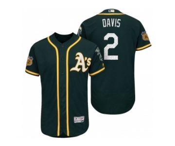 Men's Oakland Athletics #2 Khris Davis 2017 Spring Training Flex Base Authentic Collection Stitched Baseball Jersey