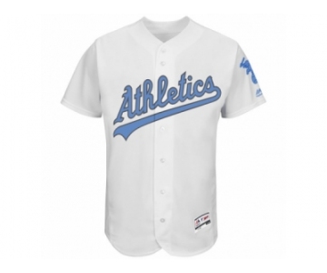 Men's Oakland Athletics Majestic Blank White Fashion 2016 Father's Day Flex Base Team Jersey