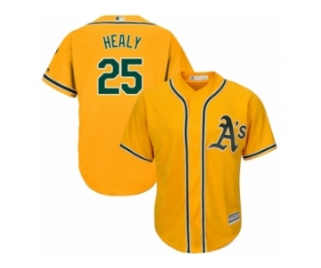 Oakland Athletics #25 Ryon Healy Replica Gold Alternate 2 Cool Base MLB Jersey