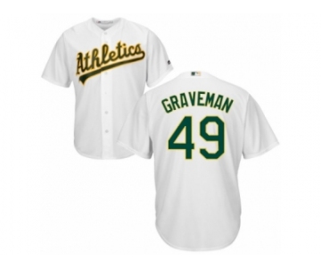 Oakland Athletics #49 Kendall Graveman Replica White Home Cool Base MLB Jersey