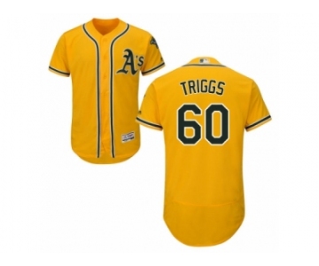 Oakland Athletics #60 Andrew Triggs Gold Flexbase Authentic Collection MLB Jersey