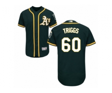 Oakland Athletics #60 Andrew Triggs Green Flexbase Authentic Collection MLB Jersey