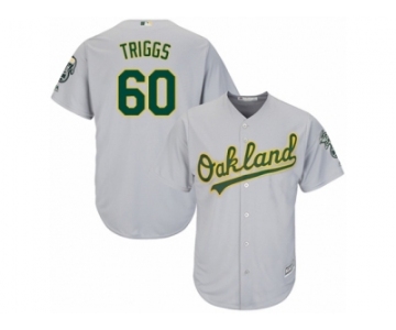 Oakland Athletics #60 Andrew Triggs Replica Grey Road Cool Base MLB Jersey