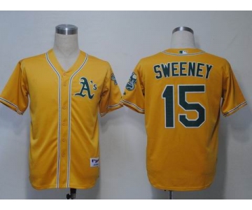 mlb jerseys oakland athletics #15 sweeney yellow