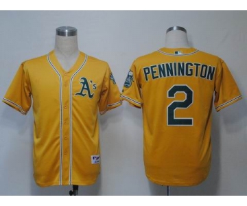 mlb jerseys oakland athletics #2 pennington yellow