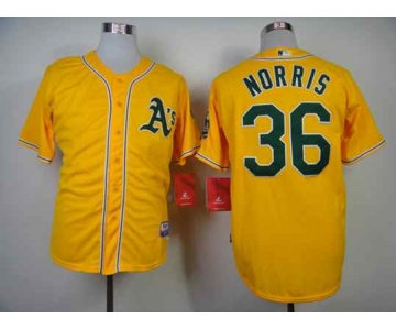 mlb jerseys oakland athletics #36 norris yellow[norris]