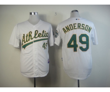mlb jerseys oakland athletics #49 anderson white