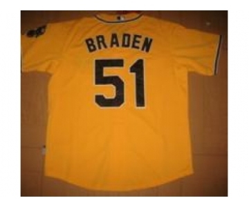 mlb jerseys oakland athletics #51 braden yellow