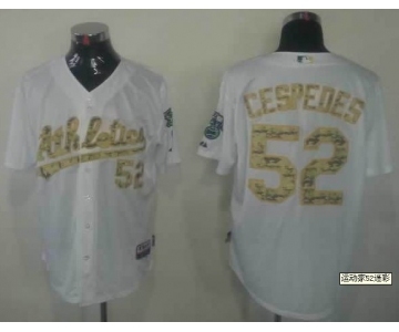 mlb jerseys oakland athletics #52 yoenis cespedes white[number camo]