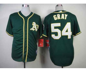 mlb jerseys oakland athletics #54 gray green