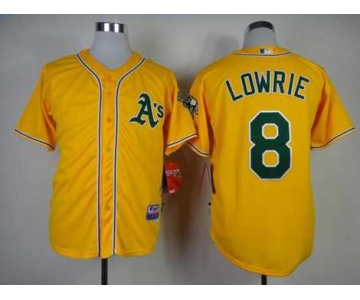 mlb jerseys oakland athletics #8 lowrie yellow[2014 new][lowrie]
