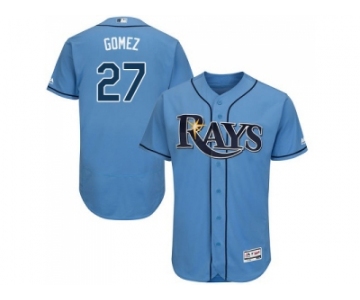 Men Tampa Bay Rays #27 Carlos Gomez Light Blue Flexbase Authentic Collection Stitched MLB Jersey