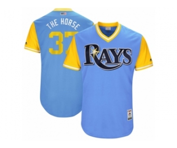 Men's 2017 Little League World Series Rays #37 Alex Colome The Horse Light Blue Jersey