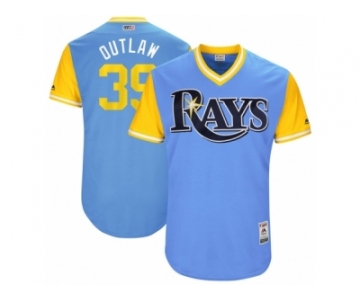 Men's 2017 Little League World Series Rays #39 Kevin Kiermaier Outlaw Light Blue Jersey