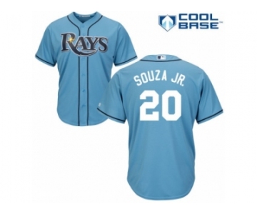 Men's Majestic Tampa Bay Rays #20 Steven Souza Replica Light Blue Alternate 2 Cool Base MLB Jersey