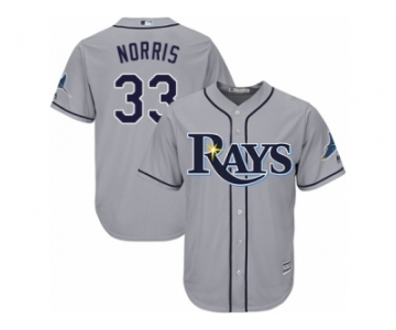 Men's Majestic Tampa Bay Rays #33 Derek Norris Replica Grey Road Cool Base MLB Jersey