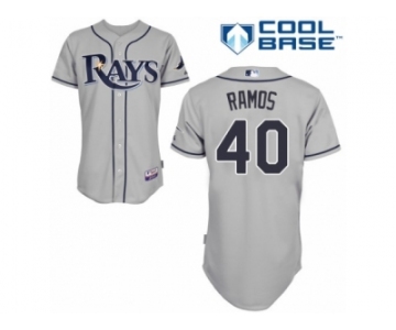Men's Majestic Tampa Bay Rays #40 Wilson Ramos Replica Grey Road Cool Base MLB Jersey