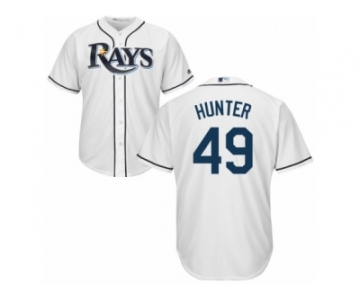 Men's Majestic Tampa Bay Rays #49 Tommy Hunter Replica White Home Cool Base MLB Jersey