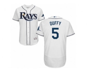 Men's Majestic Tampa Bay Rays #5 Matt Duffy White Flexbase Authentic Collection MLB Jersey