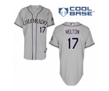 Men's Majestic Colorado Rockies #17 Todd Helton Replica Grey Road Cool Base MLB Jersey