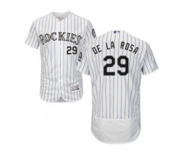 Men's Majestic Colorado Rockies #29 Jorge De La Rosa White Flexbase Authentic Collection MLB Jersey