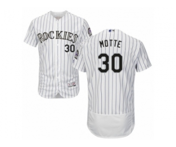 Men's Majestic Colorado Rockies #30 Jason Motte White Flexbase Authentic Collection MLB Jersey