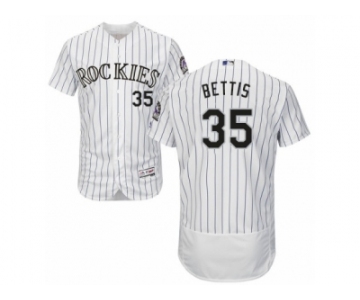 Men's Majestic Colorado Rockies #35 Chad Bettis White Flexbase Authentic Collection MLB Jersey