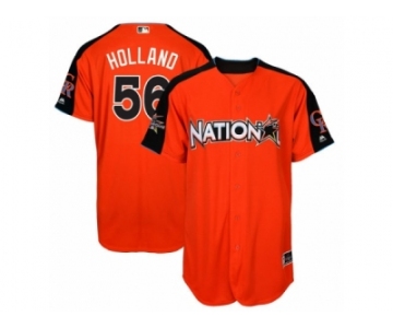 Men's Majestic Colorado Rockies #56 Greg Holland Replica Orange National League 2017 MLB All-Star MLB Jersey