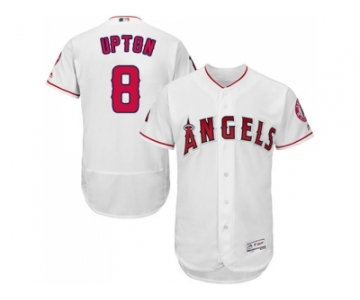 Men Los Angeles Angels Of Anaheim #8 Justin Upton White Flexbase Authentic Collection Stitched Baseball Jersey